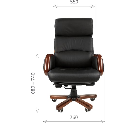 Компьютерное кресло CHAIRMAN 417 кожа черная 00-06082581
