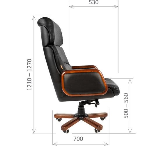 Компьютерное кресло CHAIRMAN 417 кожа черная 00-06082581