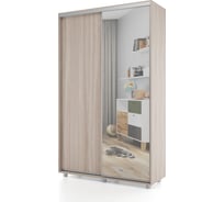 Шкаф-купе МК Мама PRIME, 140х45х230 Шимо светлый с зеркалом 102097