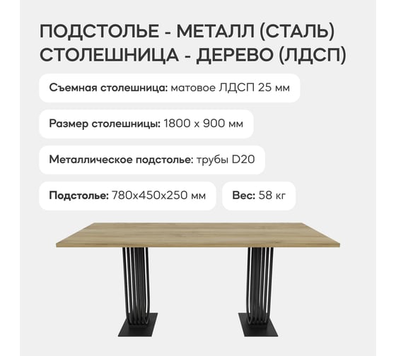 Обеденный прямоугольный кухонный стол GENGLASS ARFEO Duo 180х90 GGT-28-2-1-18090