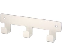 Планка Скобис с тремя крючками, полимер, белая, 14 шт 4680016802582