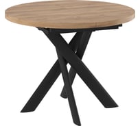 Стол МАМАДОМА Рональдо D100, Дуб Веллингтон/черный 101951