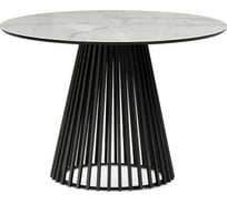 Стеклянный стол Woodville Нэнси 110 белый мрамор/черный 612161