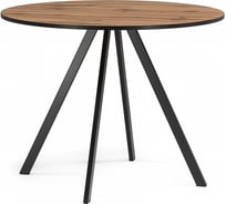 Деревянный стол Woodville Баргел 90х90х75 дуб вотан/черный 611362