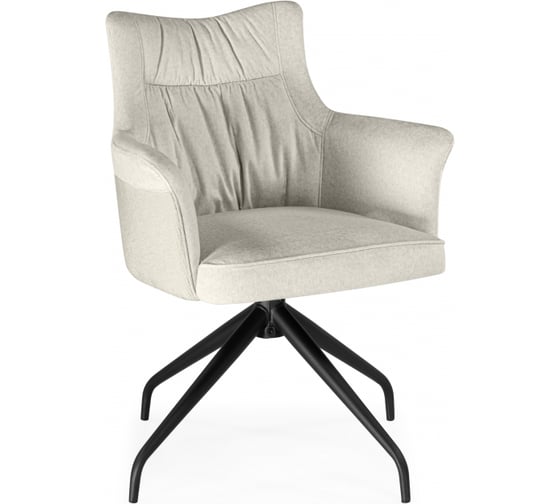 Стул на металлокаркасе Woodville Kaser 360 крутящийся ivory/black 15842