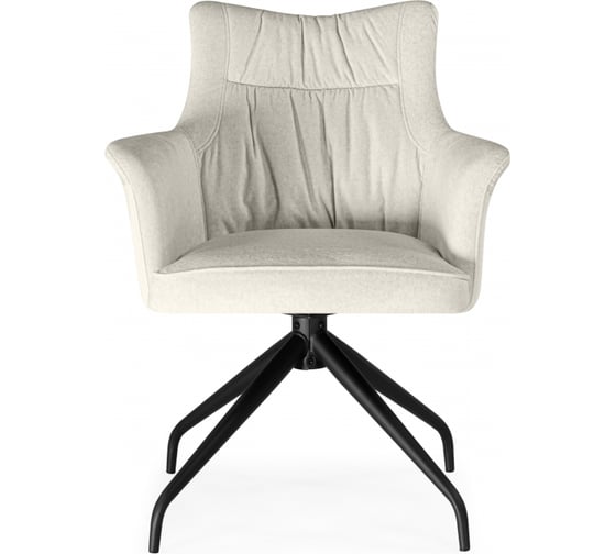 Стул на металлокаркасе Woodville Kaser 360 крутящийся ivory/black 15842