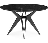 Стеклянный стол Woodville Рикла 120(160) черный мрамор/черный 612858