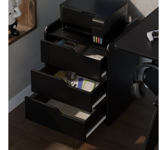 Тумба для игрового компьютерного стола VMMGame CASE MIDDLE 50 BLACK CS-2BKBK-M