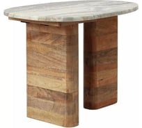 Столик приставной Bergenson Bjorn Torhill, 38x35 см, бежевый/мрамор BB0000862