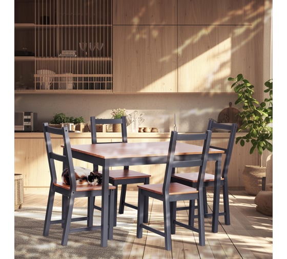 Комплект стульев Tetchair Соната 2 шт, массив сосны, 41x50x95 см, антик/графит 24776