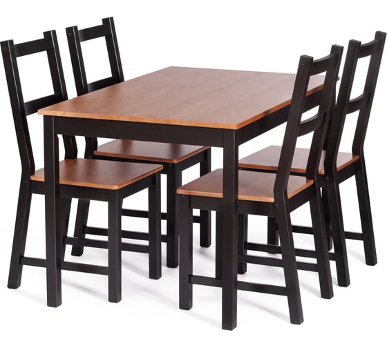 Комплект стульев Tetchair Соната 2 шт, массив сосны, 41x50x95 см, антик/черный 24778