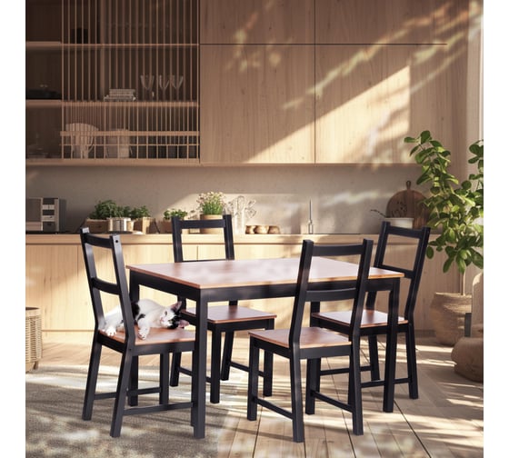 Комплект стульев Tetchair Соната 2 шт, массив сосны, 41x50x95 см, антик/черный 24778
