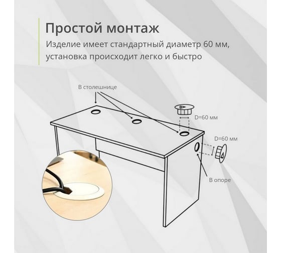 Заглушка кабель-канала Mebax D 60 мм, белый, 5 шт 00-00003383