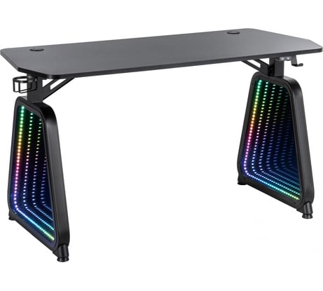Стол игровой Cactus CS-GMD-BK-RGB столешница МДФ, черный каркас, черный, 136x60x75 см 2004087