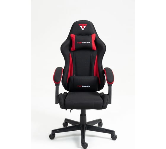 Кресло компьютерное игровое Стул Груп TopChairs Phantom, ткань, черно-красный GF-8080 TT701+TT703