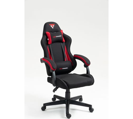 Кресло компьютерное игровое Стул Груп TopChairs Phantom, ткань, черно-красный GF-8080 TT701+TT703