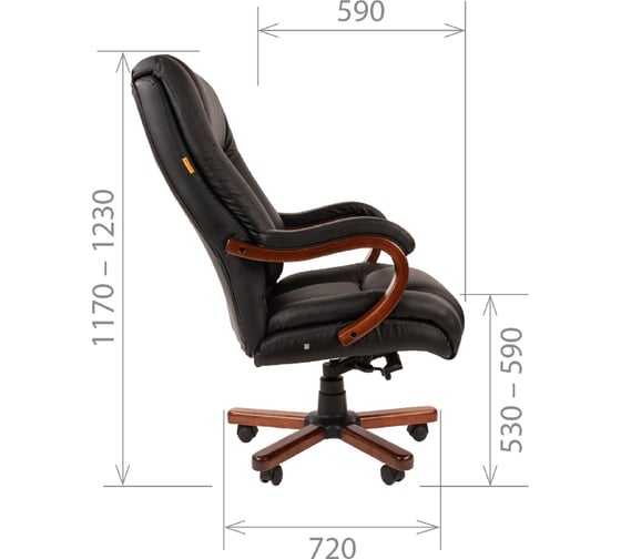 Кресло руководителя CHAIRMAN 503 кожа, черный 00-07029379