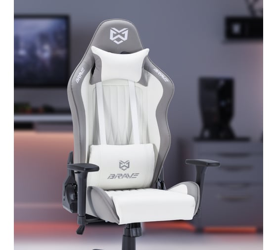 Компьютерное поворотное кресло KSG BRAVE WS-4 Cronus White экокожа, белый НФ-00000928