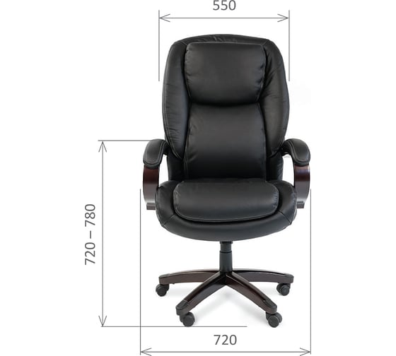 Компьютерное кресло CHAIRMAN 408 кожа+PU черный 00-07030084
