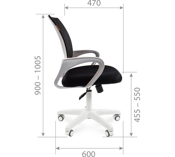 Компьютерное кресло CHAIRMAN 696 белый пластик TW-11/TW-01 черный 00-07014835