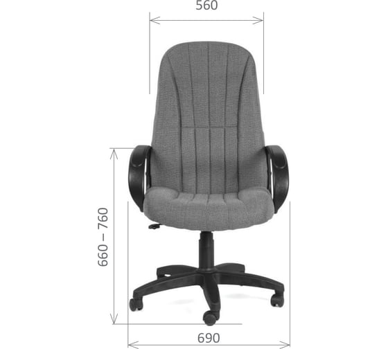 Компьютерное кресло CHAIRMAN 685 TW-12 серый N 00-07017607