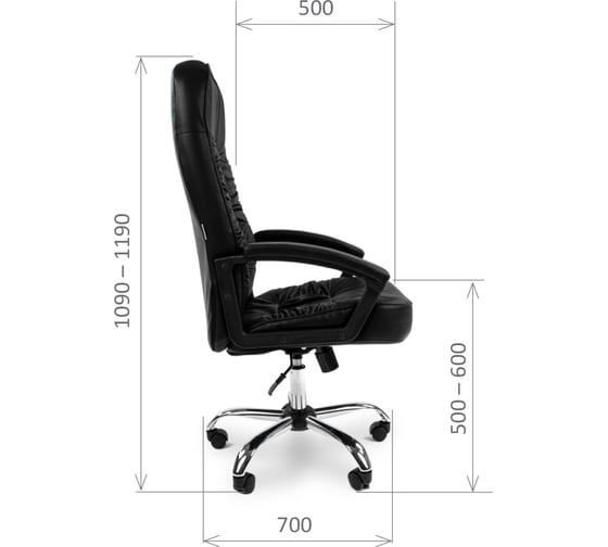 Компьютерное кресло CHAIRMAN 418 черная кожа 00-06029333