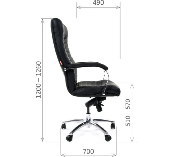 Компьютерное кресло CHAIRMAN 480 кожзам, черный 00-07017862