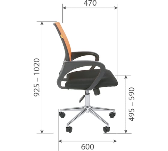 Компьютерное кресло CHAIRMAN 696 TW оранжевый хром 00-07054946