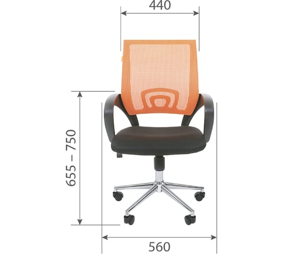 Компьютерное кресло CHAIRMAN 696 TW оранжевый хром 00-07054946