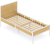 Кровать односпальная Solarius Лофт с ортопедическим основанием, без покраски с белым металлическим каркасом, 90x200 см kr90loft-white-orto