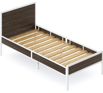 Кровать односпальная Solarius Лофт с реечным основанием, цвет венге с белым металлическим каркасом, 90x200 см kr90loft-ven-white