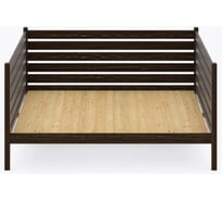 Двуспальная тахта Solarius из массива сосны со сплошным основанием и высокими бортиками, 160x200 см (габариты 170x210), с двумя выкатными ящиками, цвет темного дуба tahta-spin160-200temd-full-2yash