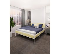 Двуспальная кровать Solarius Лофт со сплошным основанием, цвет венге с белым металлическим каркасом, 120x200 см kr120loft-ven-white-full