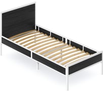 Кровать односпальная Solarius Лофт с ортопедическим основанием, цвет черного оникса с белым металлическим каркасом, 90x200 см kr90loft-onix-white-orto