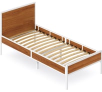 Кровать односпальная Solarius Лофт с ортопедическим основанием, цвет ольхи с белым металлическим каркасом, 90x200 см kr90loft-olha-white-orto