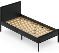 Кровать односпальная Solarius Лофт с реечным основанием, цвет антрацит с черным металлическим каркасом, 100x200 см kr100loft-ser-black