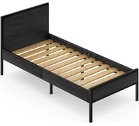 Кровать односпальная Solarius Лофт с реечным основанием, цвет черного оникса с черным металлическим каркасом, 100x200 см kr100loft-onix-black