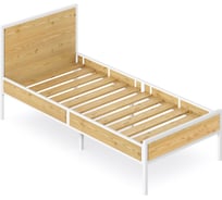 Кровать односпальная Solarius Лофт с реечным основанием, без шлифовки и покраски с белым металлическим каркасом, 90x200 см kr90loft-net-white