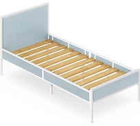 Кровать односпальная Solarius Лофт с реечным основанием, цвет голубой с белым металлическим каркасом, 100x200 см kr100loft-gol-white