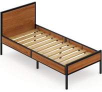 Кровать односпальная Solarius Лофт с реечным основанием, цвет ольхи с черным металлическим каркасом, 80x200 см kr80loft-olha-black