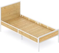 Кровать односпальная Solarius Лофт со сплошным основанием, лакированная с белым металлическим каркасом, 90x200 см kr90loft-lak-white-full