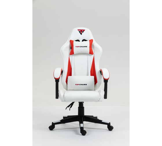 Кресло компьютерное игровое Стул Груп TopChairs Phantom, бело-красный GF-8080 white+red