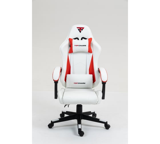 Кресло компьютерное игровое Стул Груп TopChairs Phantom, бело-красный GF-8080 white+red
