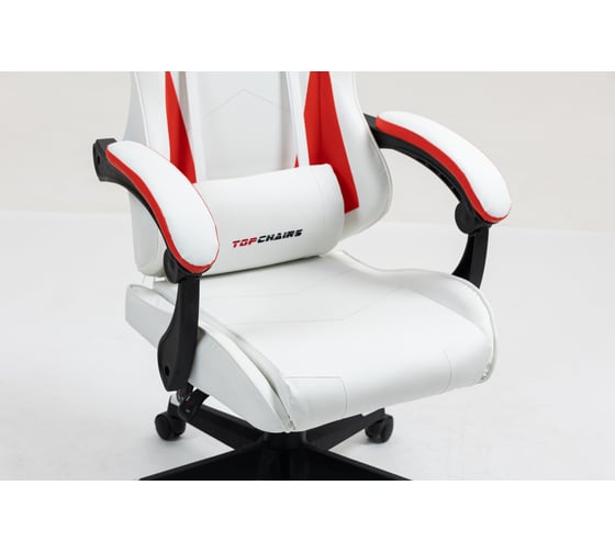 Кресло компьютерное игровое Стул Груп TopChairs Phantom, бело-красный GF-8080 white+red