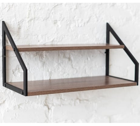 Стеллаж настенный-настольный ТИТАН МЕТА Ангули 250x600, ясень шимо темный 4670026245493