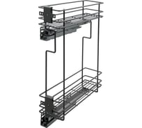 Бутылочница Lemax PROF на скрытых направляющих с доводчиком в базу 150 мм (левая), вулканический серый VK-05-150DL-VG