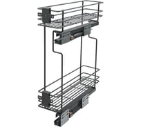 Бутылочница Lemax PROF на скрытых направляющих с доводчиком в базу 150 мм (правая), вулканический серый VK-05-150DR-VG