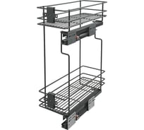 Бутылочница Lemax PROF на скрытых направляющих с доводчиком в базу 200 мм (правая), вулканический серый VK-05-200DR-VG