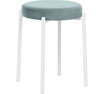 Табурет Leset Авис профиль, металл белый, велюр ULTRA MINT ментол 3001-1209