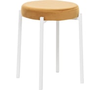 Табурет Leset Авис профиль, металл белый, велюр ULTRA MUSTARD горчичный 3001-1215